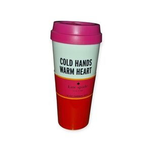 Kate Spade New York "Cold Hands Warm Heart" Thermal Travel Mug. 16oz NWT